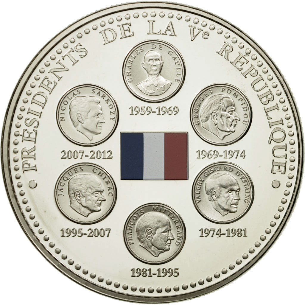 France, Medal, Les Présidents de la Vème République, MS(65-70), Copper-nickel