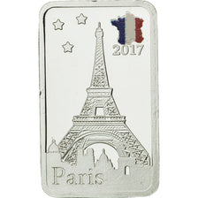 France, Medal, Lingotin Argent Pur, Coq, Paris, 2017, MS(65-70), Silver