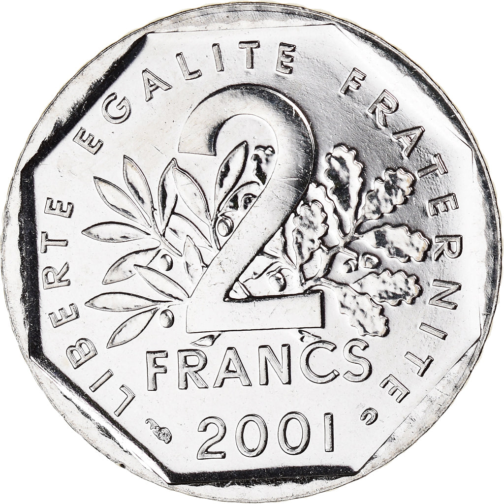 Coin, France, Semeuse, 2 Francs, 2001, Paris, BU, MS(65-70), Nickel, KM:942.2