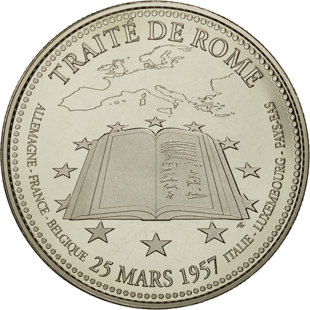 France, Medal, Europe, Traité de Rome, MS(65-70), Copper-nickel