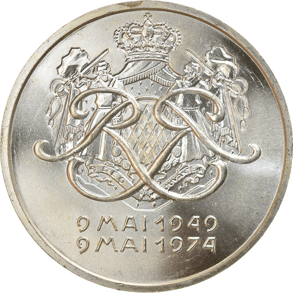 Monaco, Medaille, Prince Rainier III, 1974, UNZ+, Silber