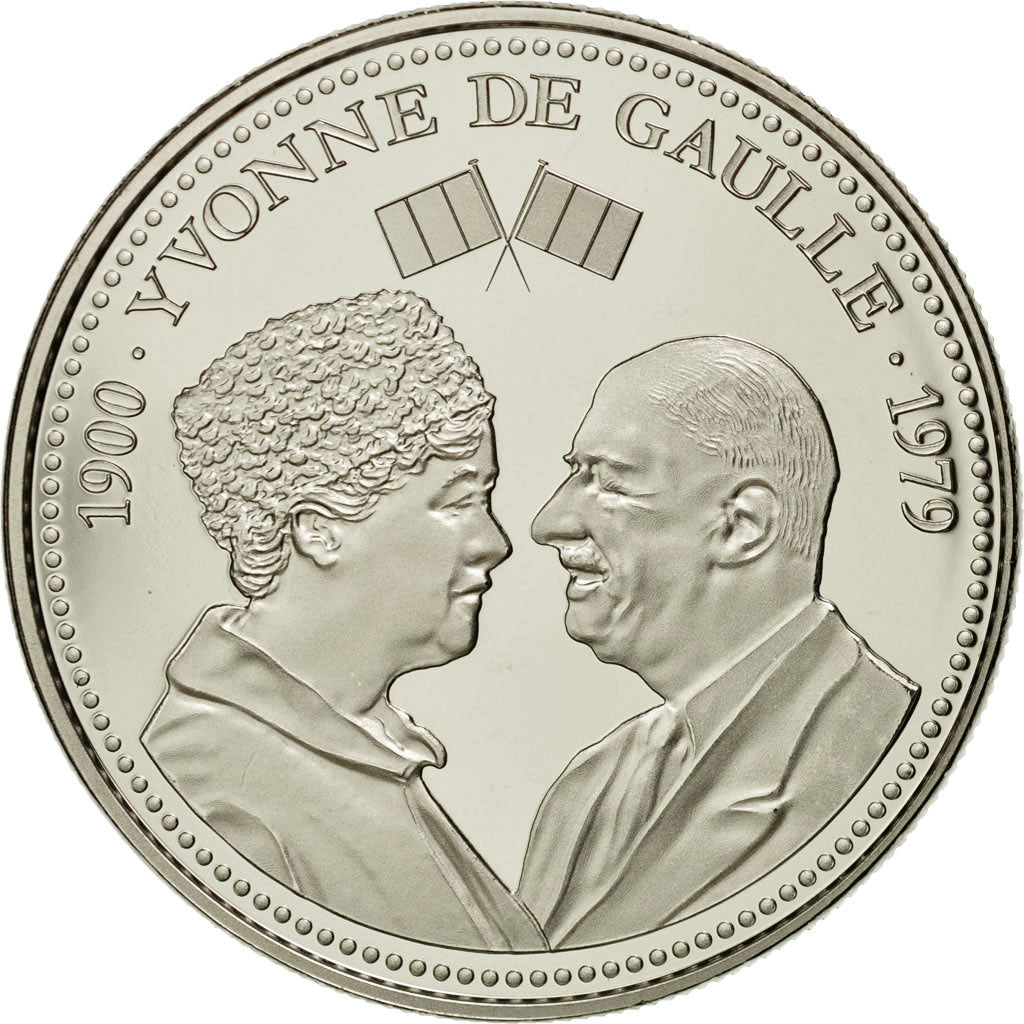 Francia, medaglia, Vème République, Yvonne De Gaulle, FDC, Rame-nichel