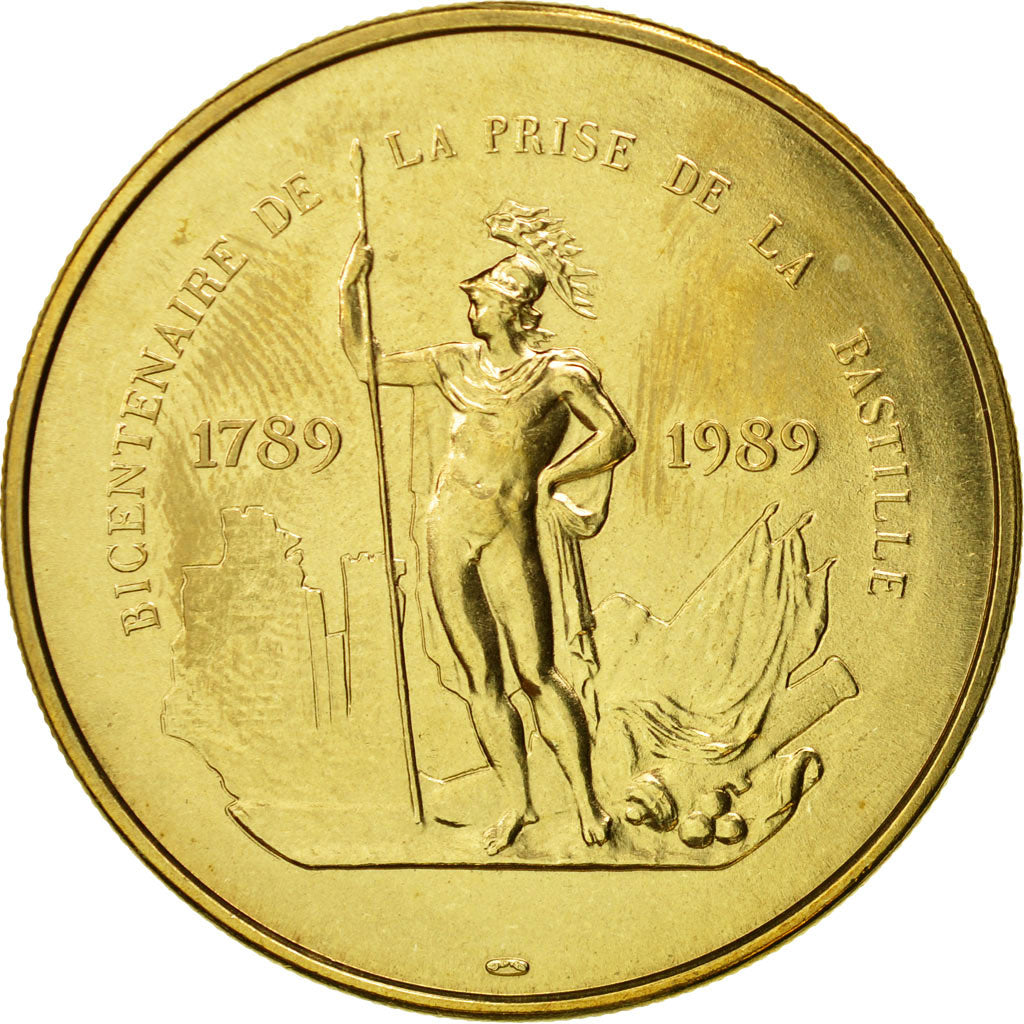 France, Medal, Bicentenaire de la Prise de la Bastille, MS(65-70), Copper-Nickel