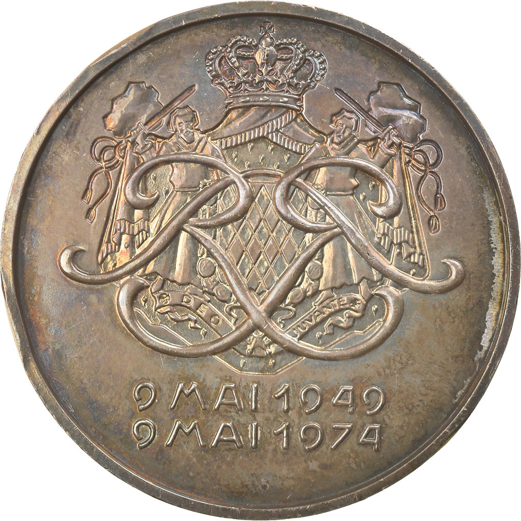 Monaco, Medal, Prince Rainier III, 1974, MS(60-62), Silver