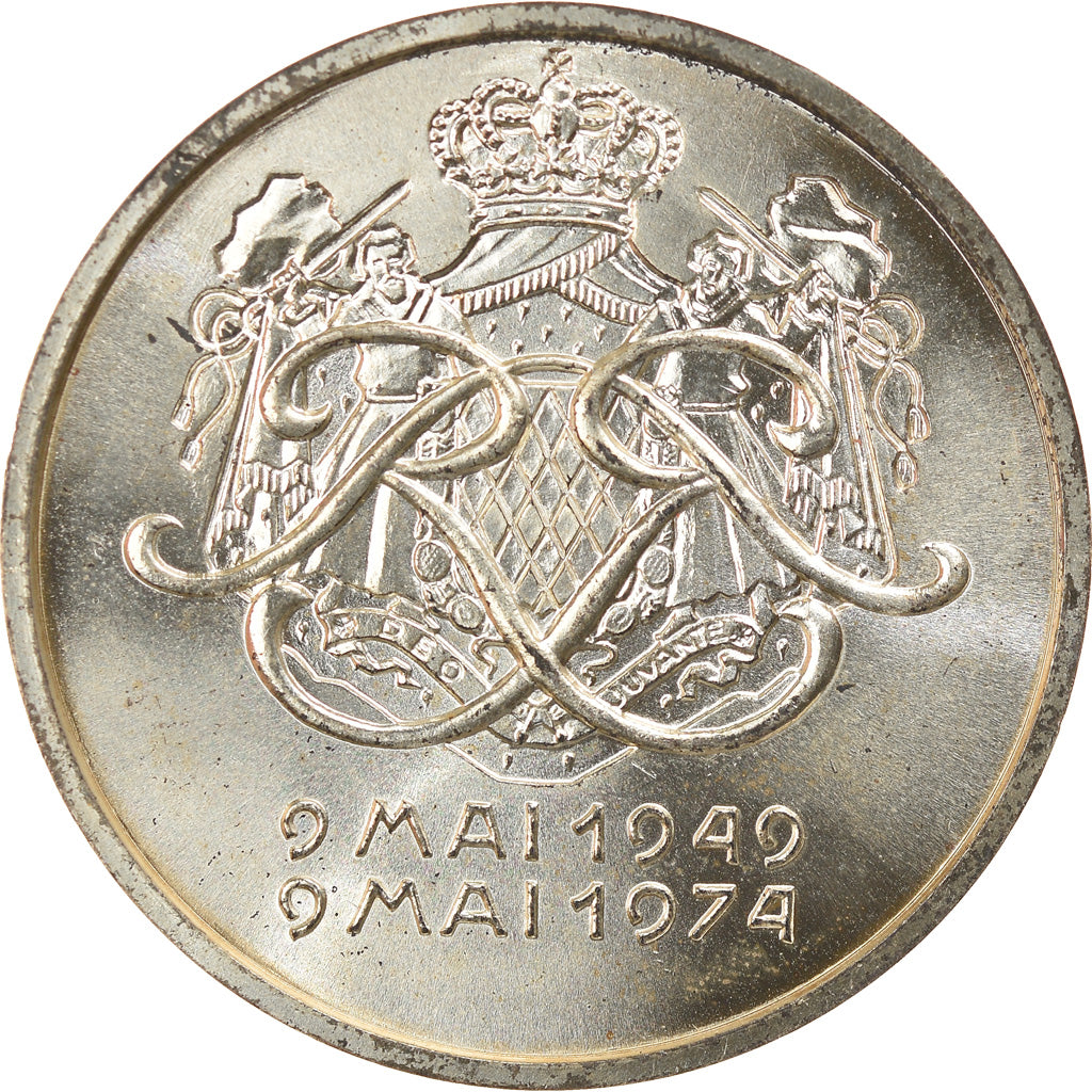 Monaco, Medal, Prince Rainier III, 1974, AU(55-58), Silver