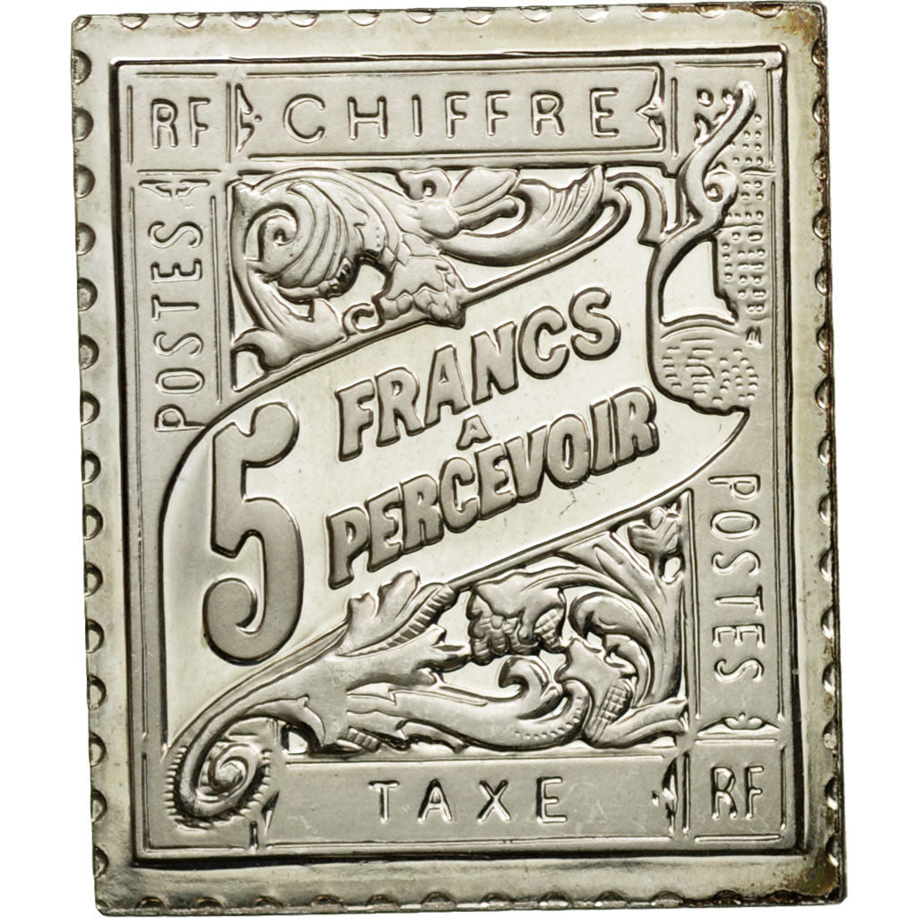 Frankreich, Medaille, Timbre Taxe 5 Francs, 1982, STGL, Silber