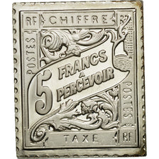 France, Medal, Timbre Taxe 5 Francs, 1982, MS(65-70), Silver