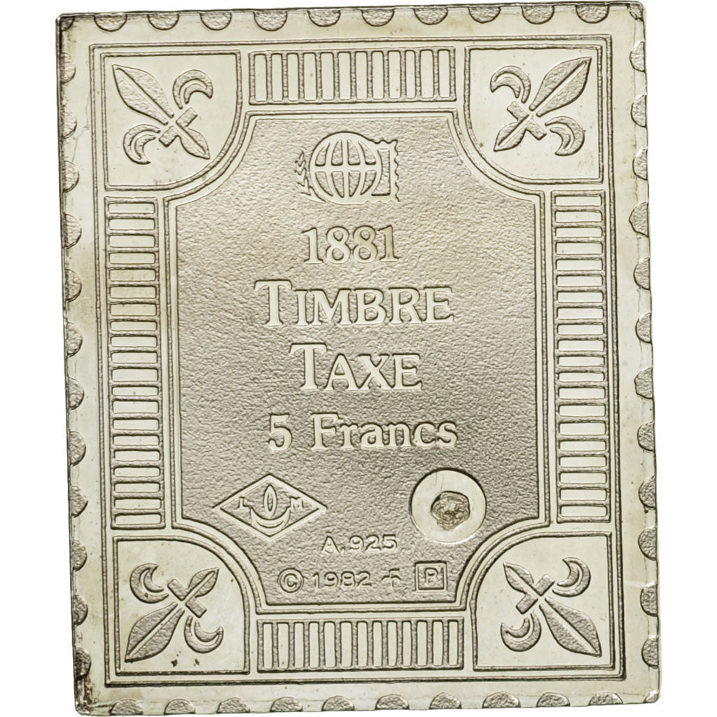 Frankreich, Medaille, Timbre Taxe 5 Francs, 1982, STGL, Silber