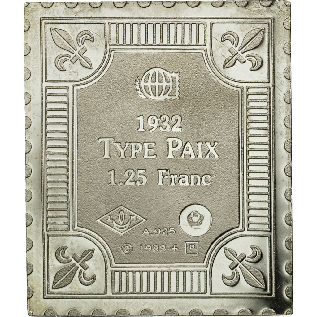 France, Medal, Timbre, Type Paix, 1.25 Franc, 1983, MS(65-70), Silver