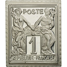 Francia, medaglia, Timbre, Type Sage, Groupe Allégorique, 1 Centime, 1982, FDC