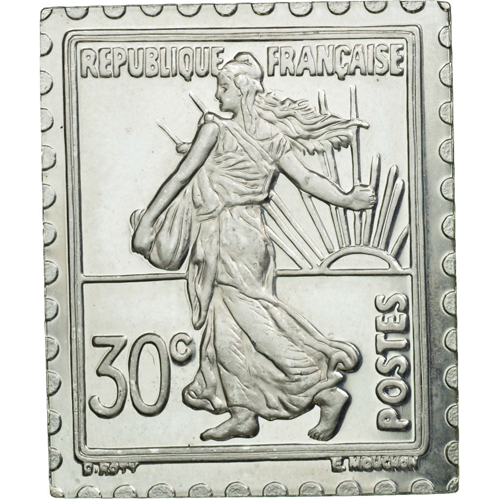 Francia, medaglia, Timbre, La Semeuse sur Fond Ligne, 30 Centimes, 1982, FDC