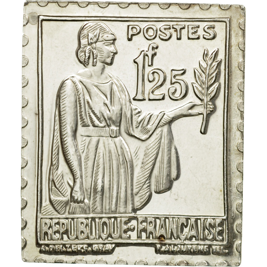 Frankreich, Medaille, Timbre, Type Paix, 1.25 Franc, 1983, STGL, Silber
