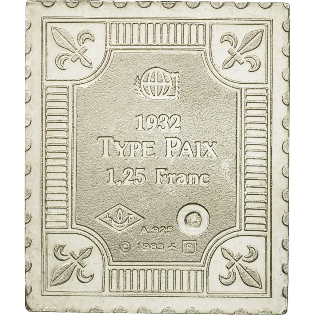 Frankreich, Medaille, Timbre, Type Paix, 1.25 Franc, 1983, STGL, Silber