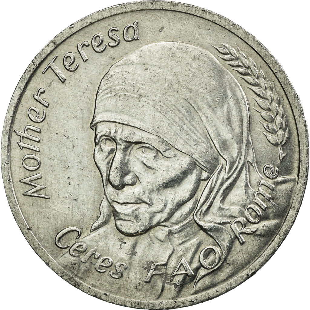 France, Token, Mère Thérésa, Cérès FAO, Rome, Food for All, 1975, MS(63)