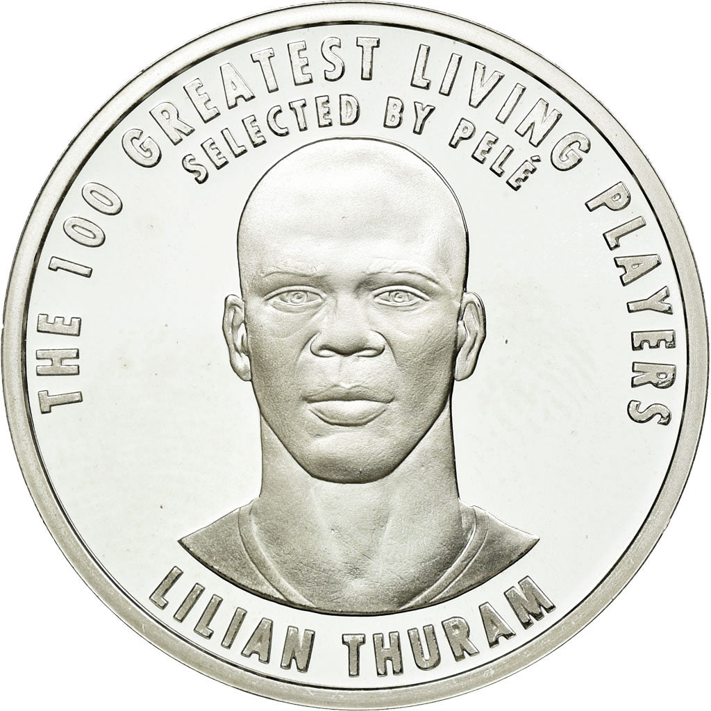 France, Medal, Football, 100 Ans de la FIFA, Lilian Thuram, 2004, MS(65-70)