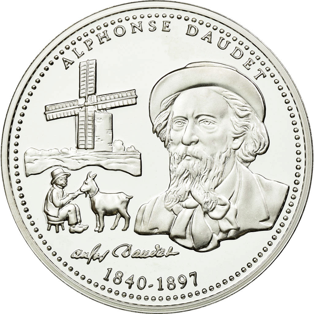 Francia, medaglia, Provence, Alphonse Daudet, FDC, Argento