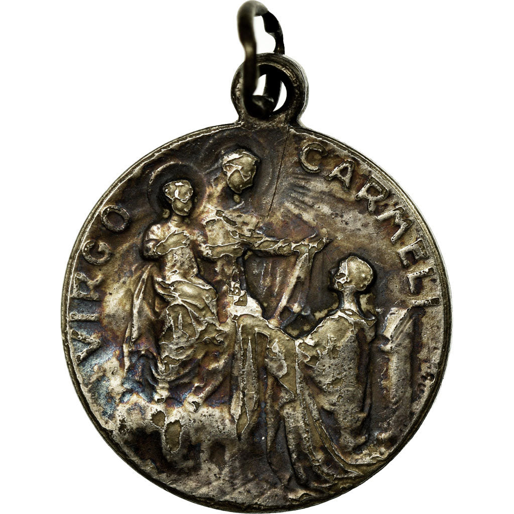 France, Médaille, Religion, Virgo Carmeli, TTB, Silvered bronze