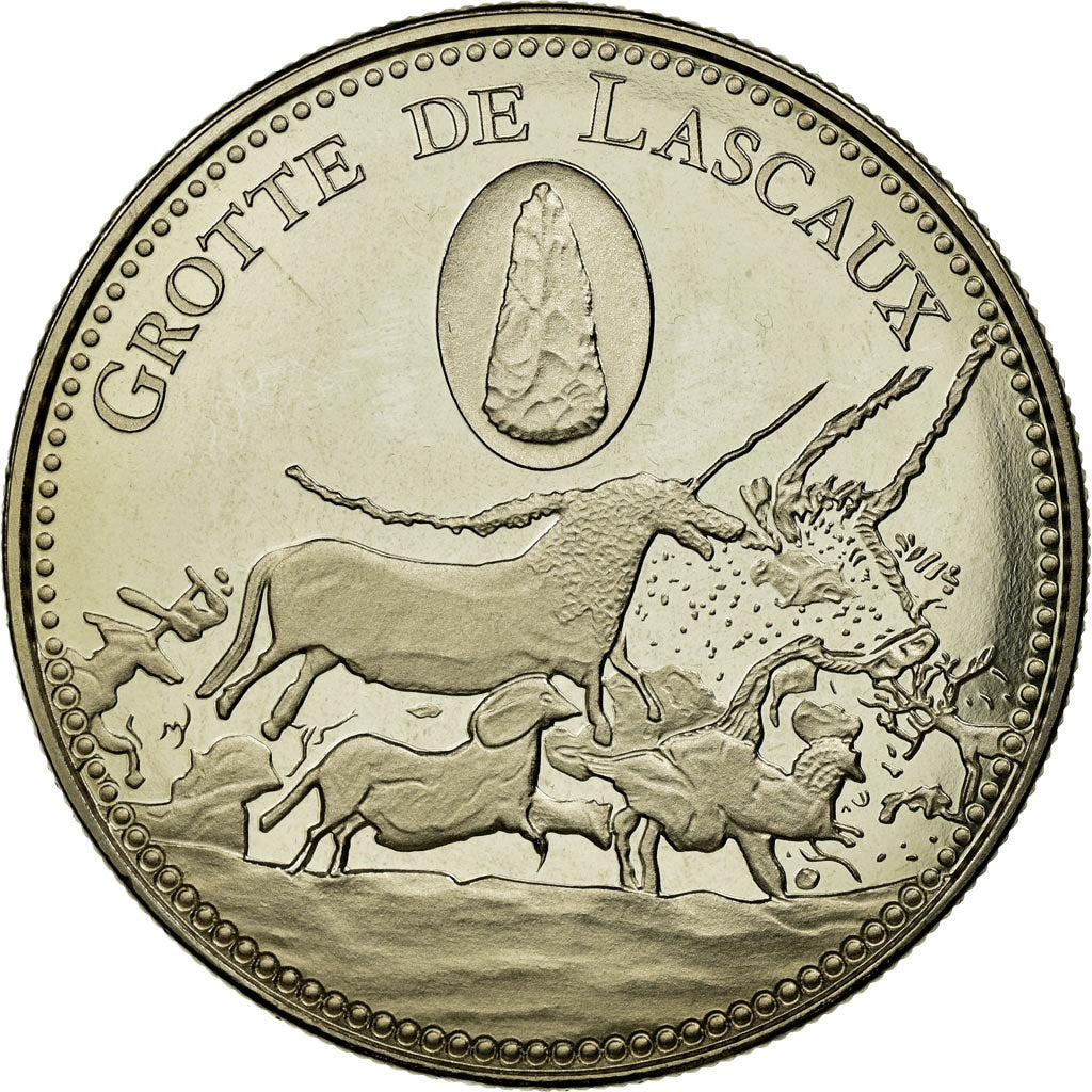 Francia, medaglia, La Grotte de Lascaux, FDC, Rame-nichel