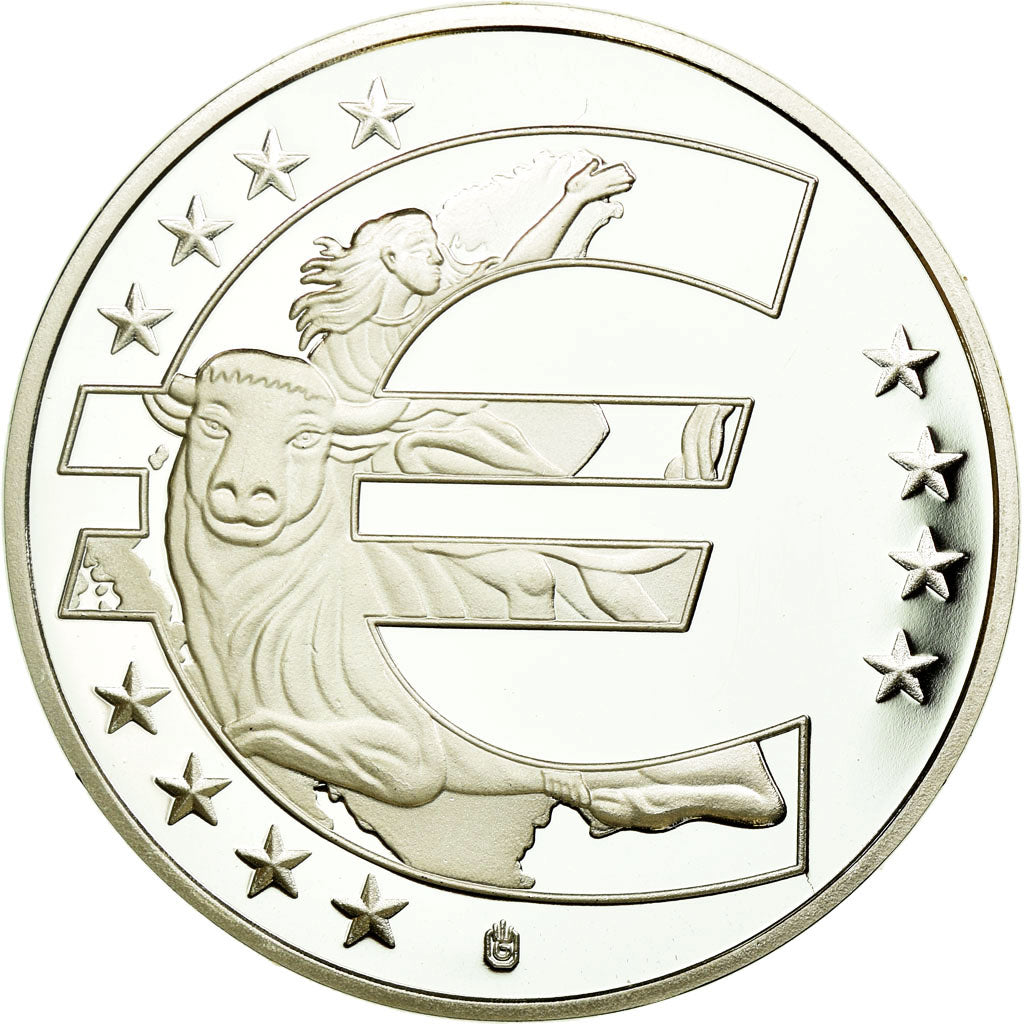 Francia, medaglia, 10 Ans de l'Euro, Saint-Marin, FDC, Copper Plated Silver