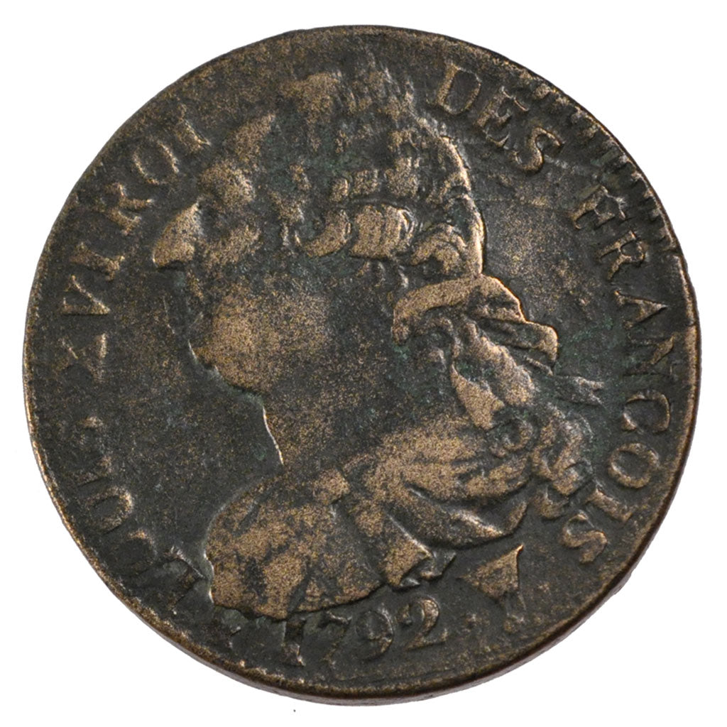 Münze, Frankreich, 2 sols françois, 2 Sols, 1792, Lille, S, Bronze, KM:603.16