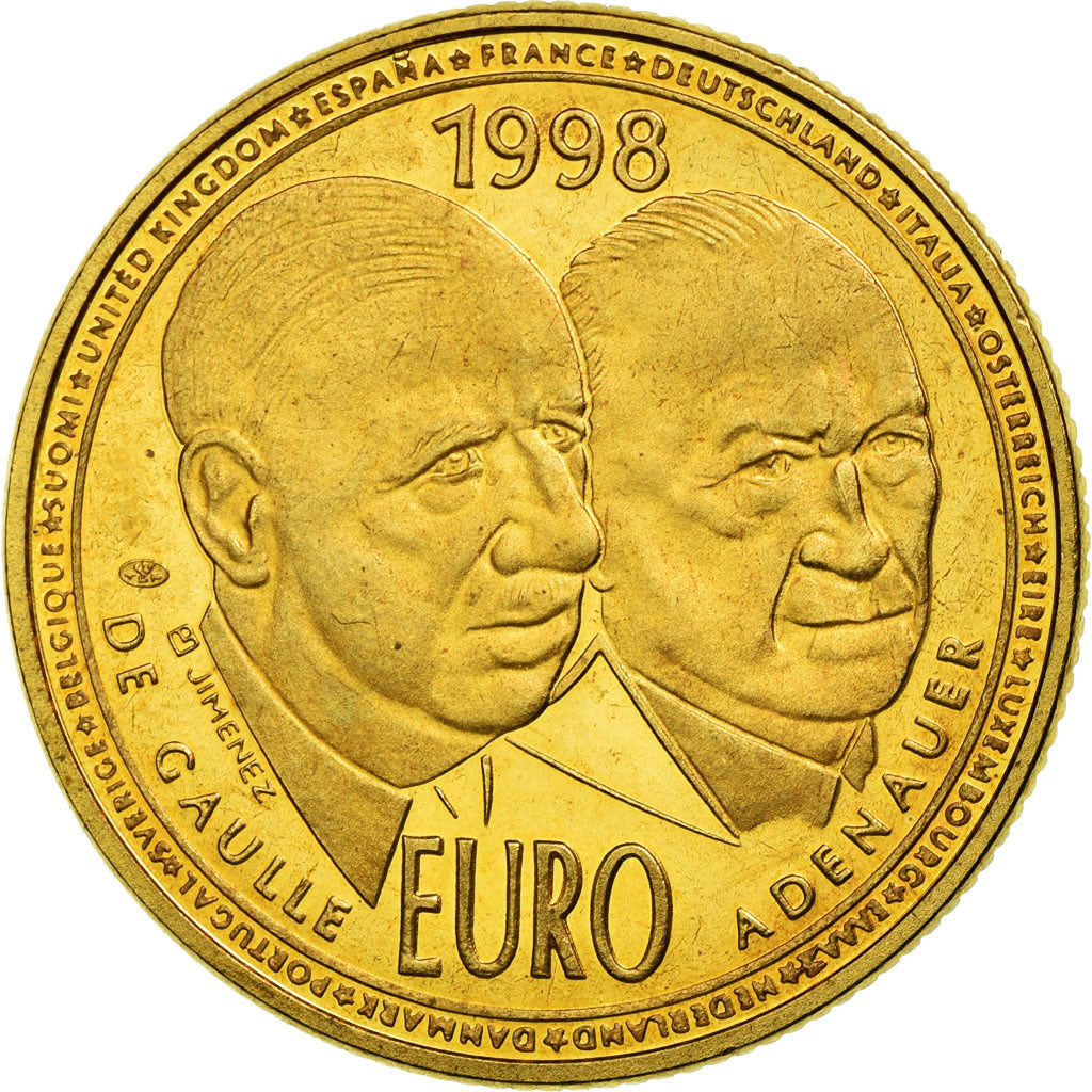France, Medal, Hommage au Général de Gaulle, Adenauer, 1998, Jimenez