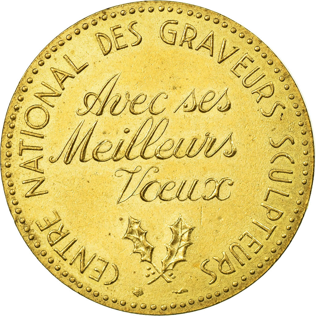 France, Jeton, Centre National des Graveurs Sculpteurs, SPL, Copper Gilt