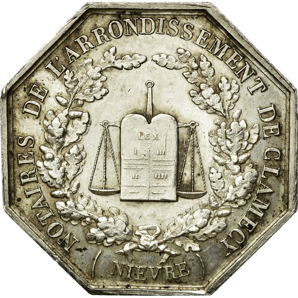 France, Token, Napoléon III, Notaires de l'Arrondissement de Clamecy, n.d.
