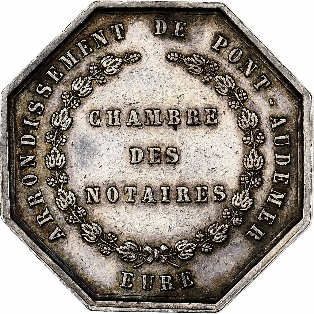 Frankreich, betaalpenning, Notaires de l'Arrondissement de Pont-Audemer, Silber
