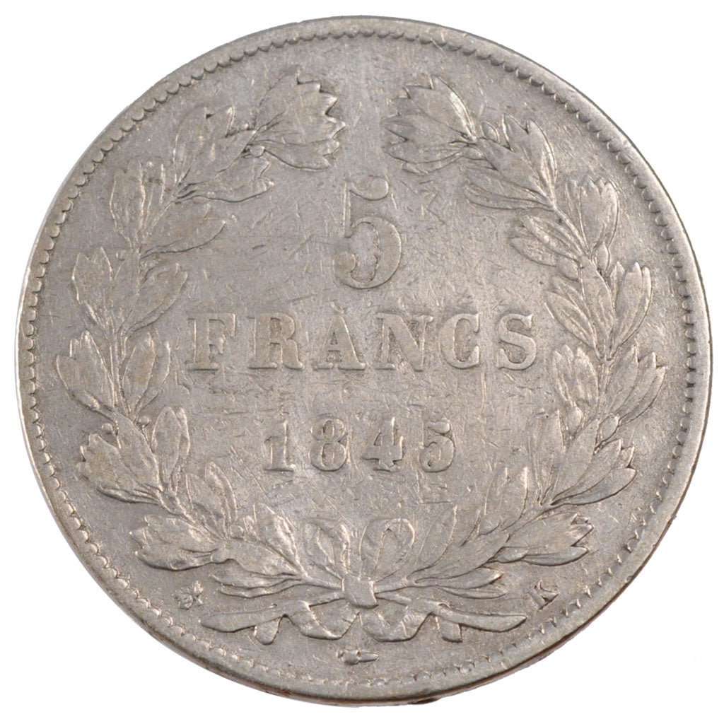 Coin, France, Louis-Philippe, 5 Francs, 1845, Bordeaux, VF(20-25), Silver