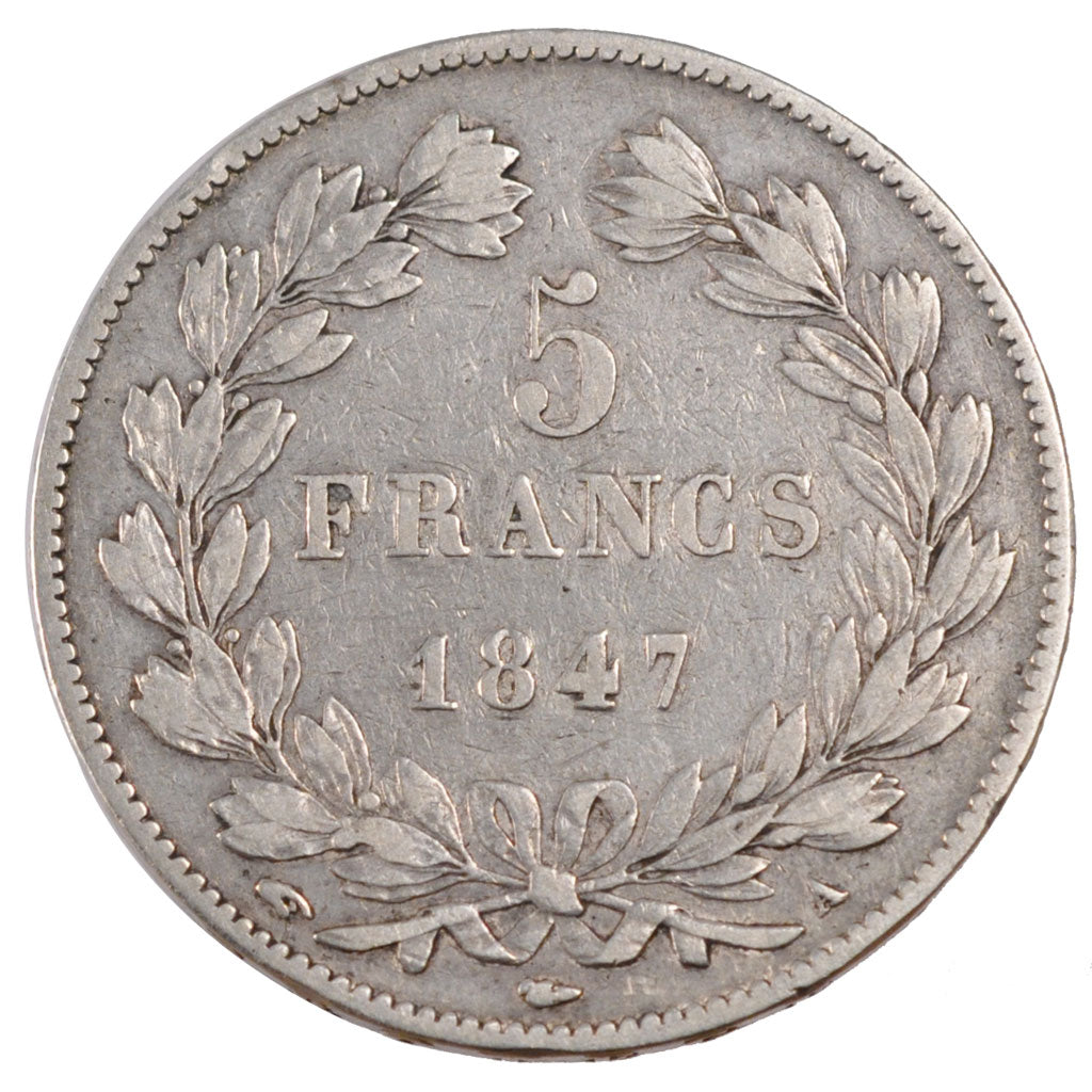 Coin, France, Louis-Philippe, 5 Francs, 1847, Paris, VF(30-35), Silver