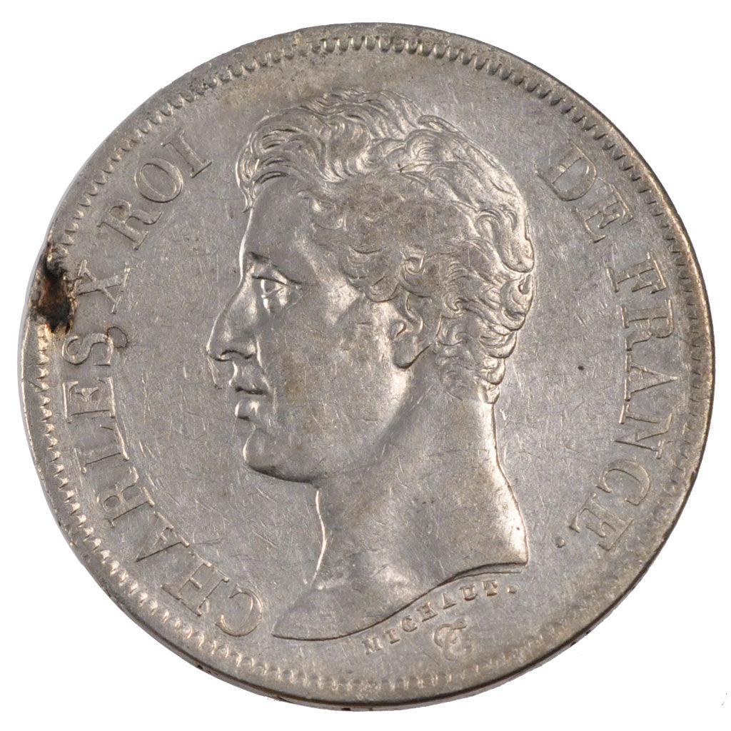 Coin, France, Charles X, 5 Francs, 1826, Bayonne, EF(40-45), Silver, KM:720.8