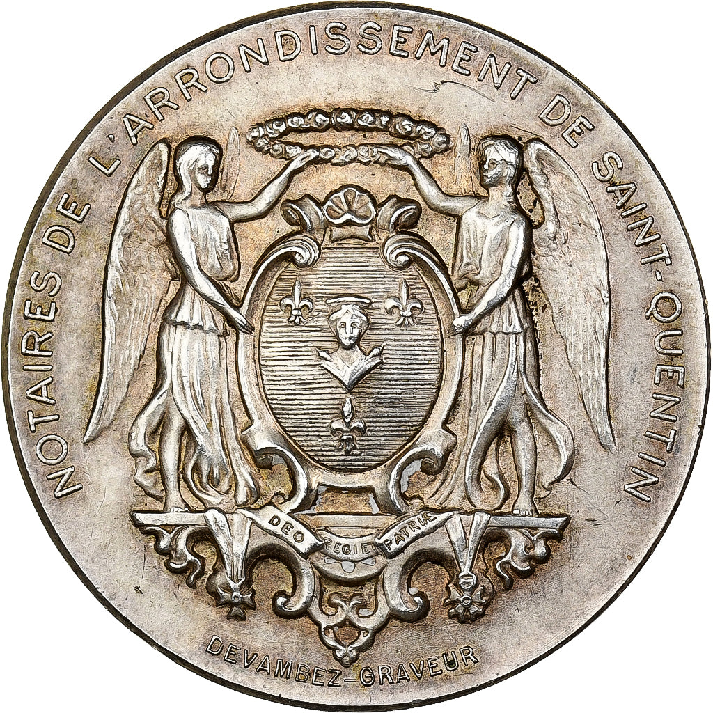 France, Jeton, Notaires de l'arrondissement de Saint-Quentin, Argent, Devambez