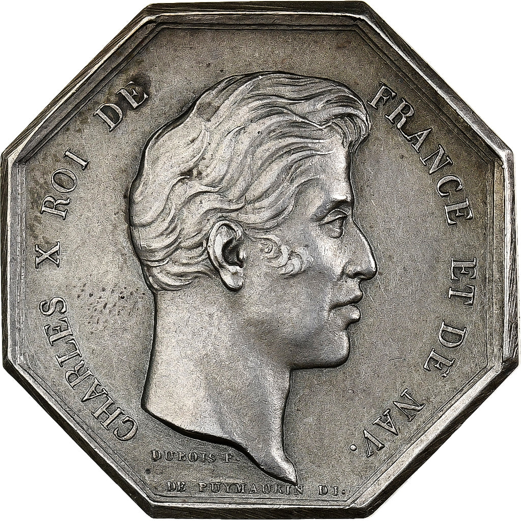 France, Jeton, Charles X, Notaires de l'Arrondissement de Dieppe, n.d., Argent