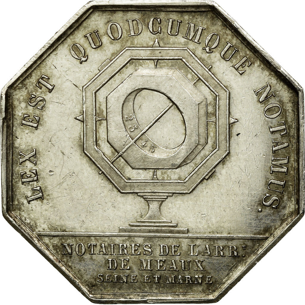 Francia, Token, Notaires de l'Arrondissement de Meaux, Duseaux, SPL-, Argento