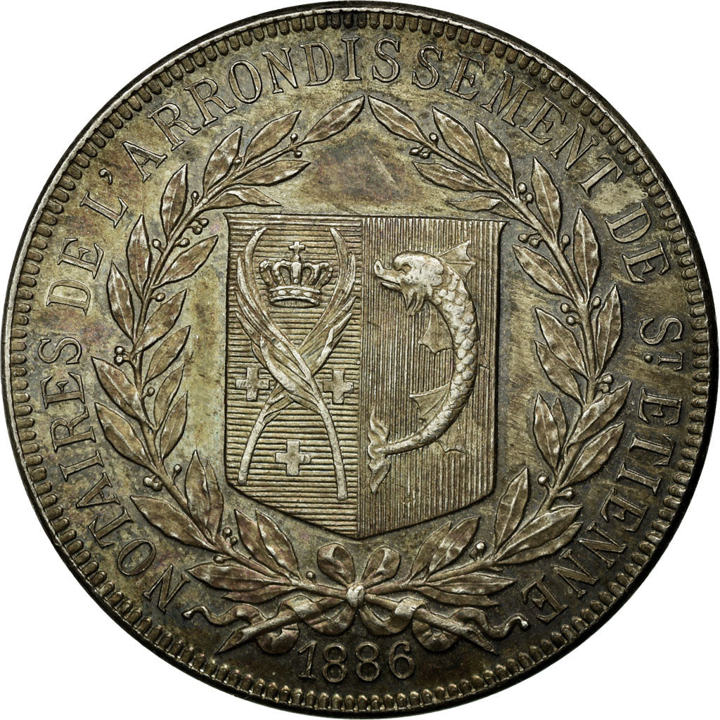 Francia, Token, Notaires de l'Arrondissement de Saint-Etienne, 1886, SPL