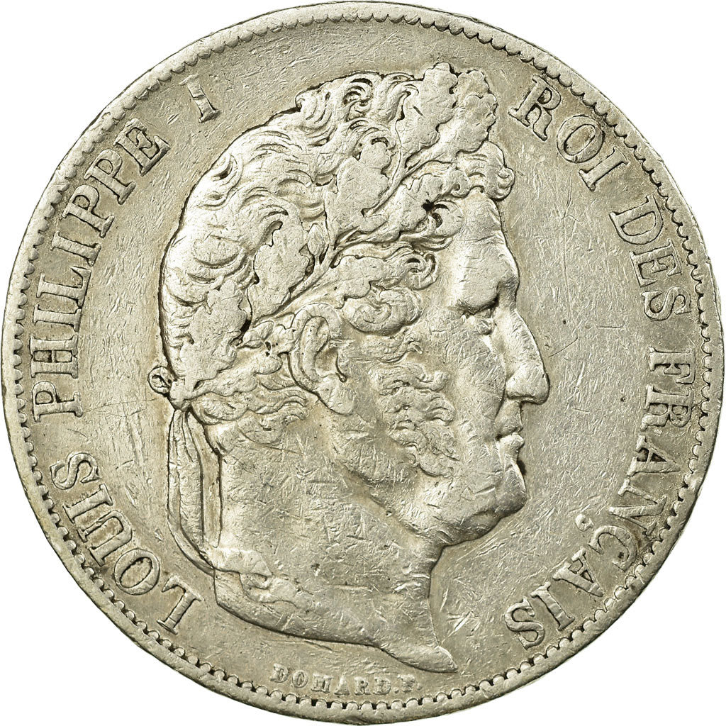 Coin, France, Louis-Philippe, 5 Francs, 1847, Bordeaux, EF(40-45), Silver