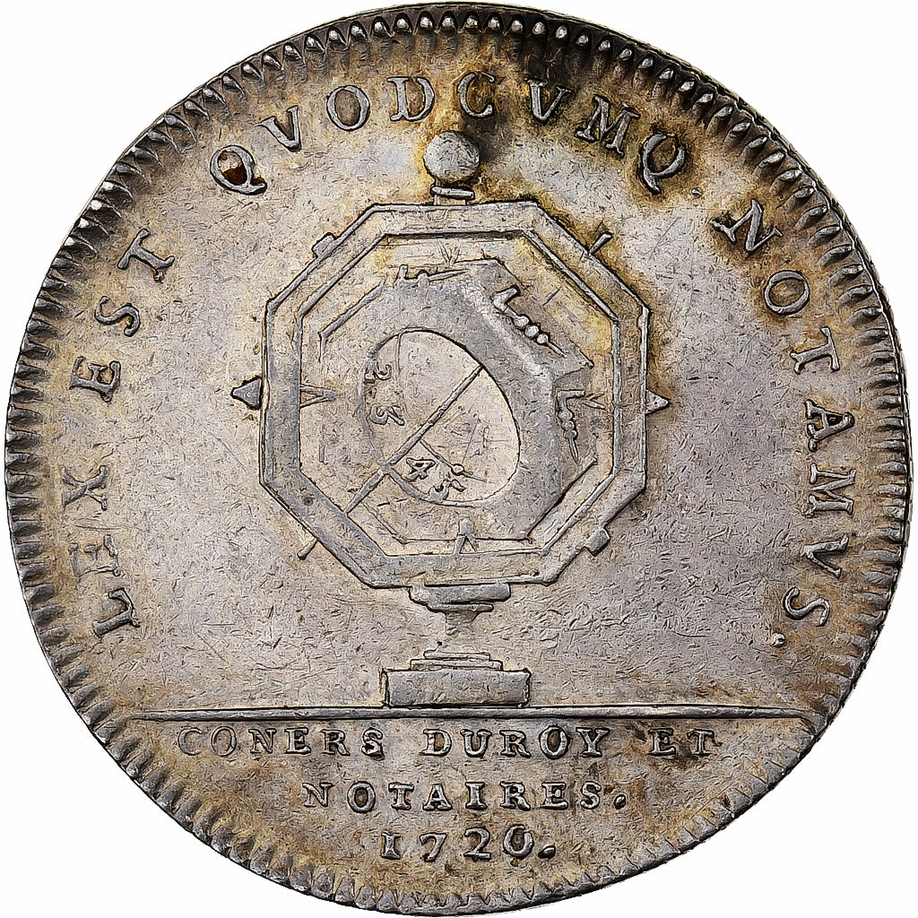 França, Token, Louis XV, Conseillers du Roi et Notaires, (1720), Prata