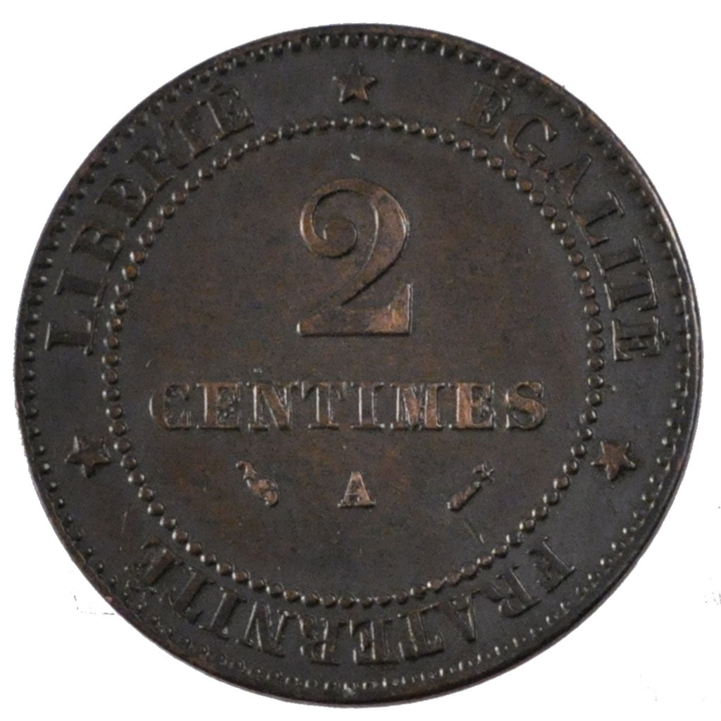 Monnaie, France, Cérès, 2 Centimes, 1882, Paris, SUP, Bronze, KM:827.1