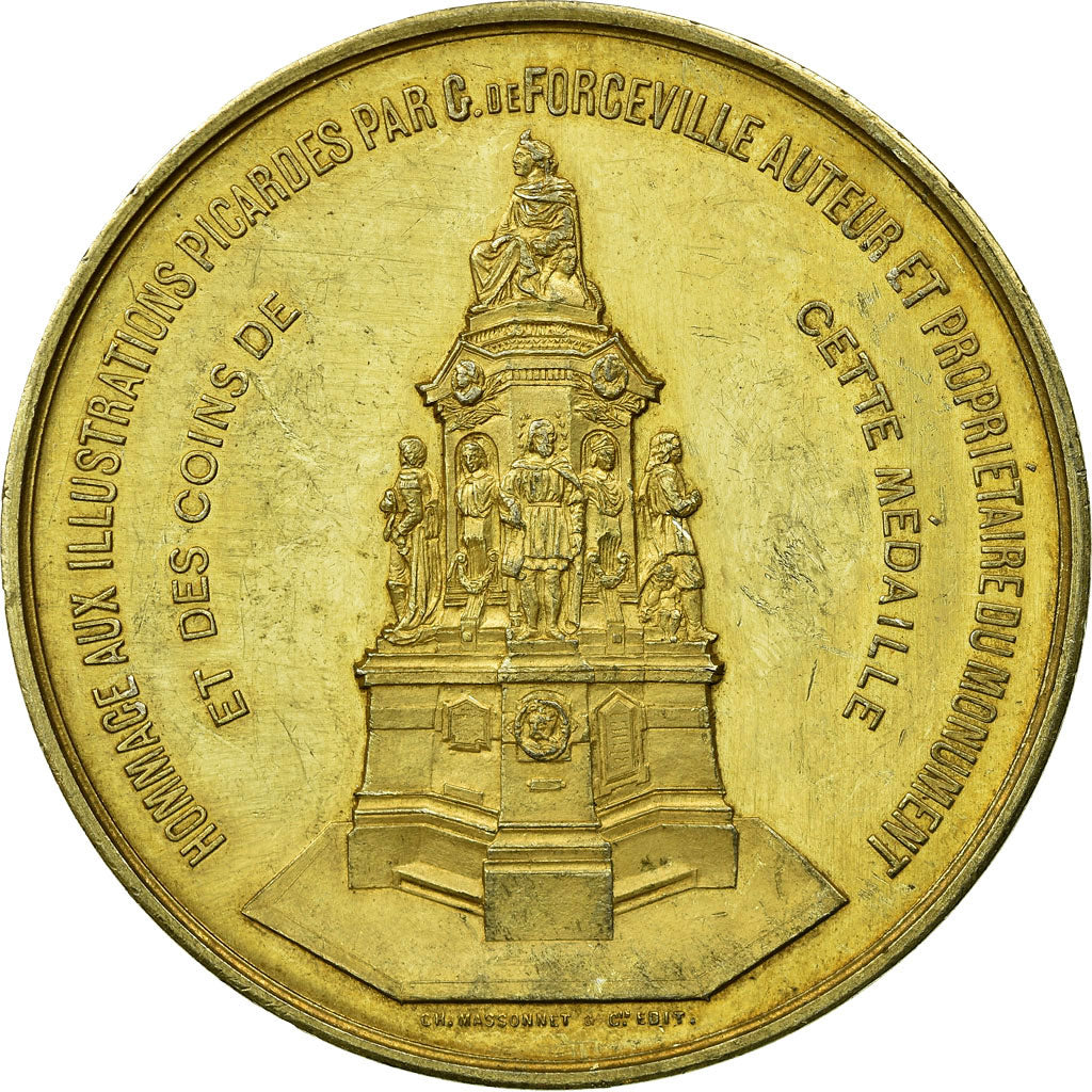 França, medalha, Littérature, Académie d'Amiens, Concours, 1883, Vermeil