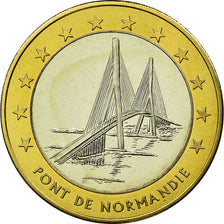 France, Medal, 10 Euro, Ville du Havre, Pont de Normandie, 1996, MS(65-70)