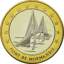 France, Medal, 10 Euro, Ville du Havre, Pont de Normandie, 1996, MS(65-70)