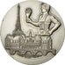 France, Medal, Ville de Paris, Flamme Olympique, AU(55-58), Silvered bronze