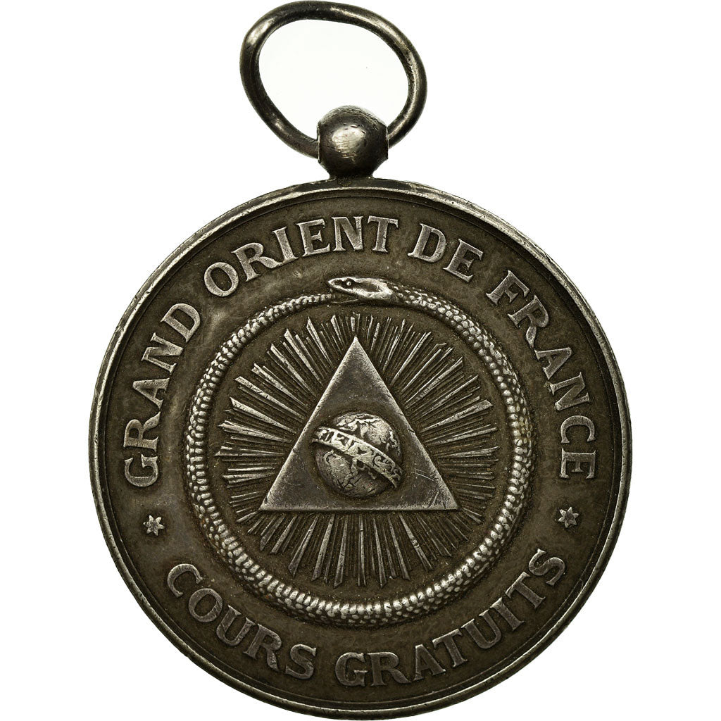 France, Medal, Grand Orient de France, Cours Commerciaux du GODF, 1914, Silver