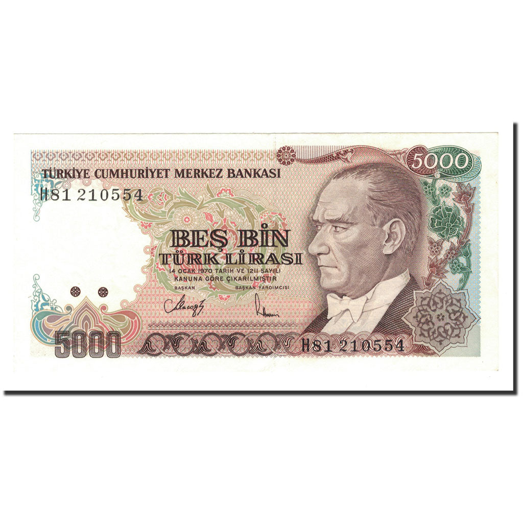 Geldschein, Türkei, 5000 Lira, 1990, KM:198, UNZ