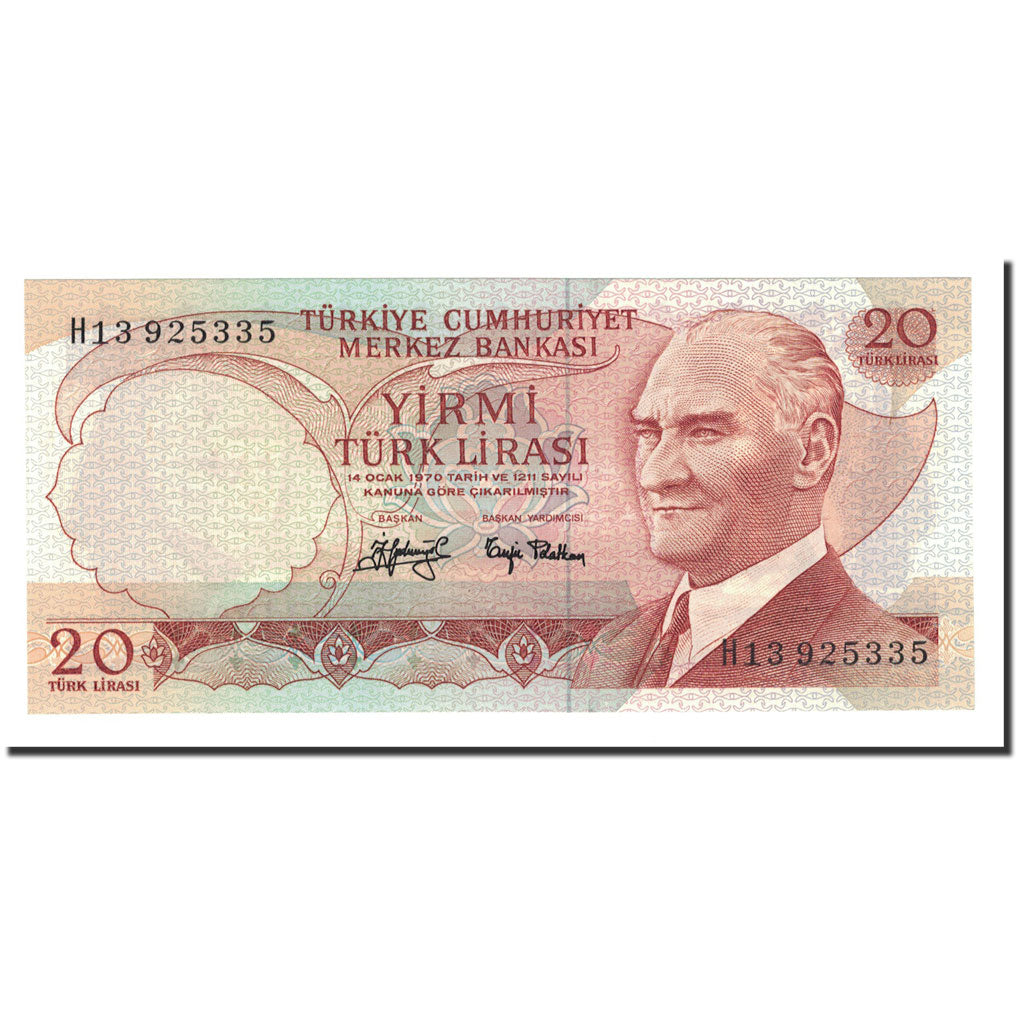 Banknot, Turcja, 20 Lira, 1974, KM:187a, UNC(65-70)