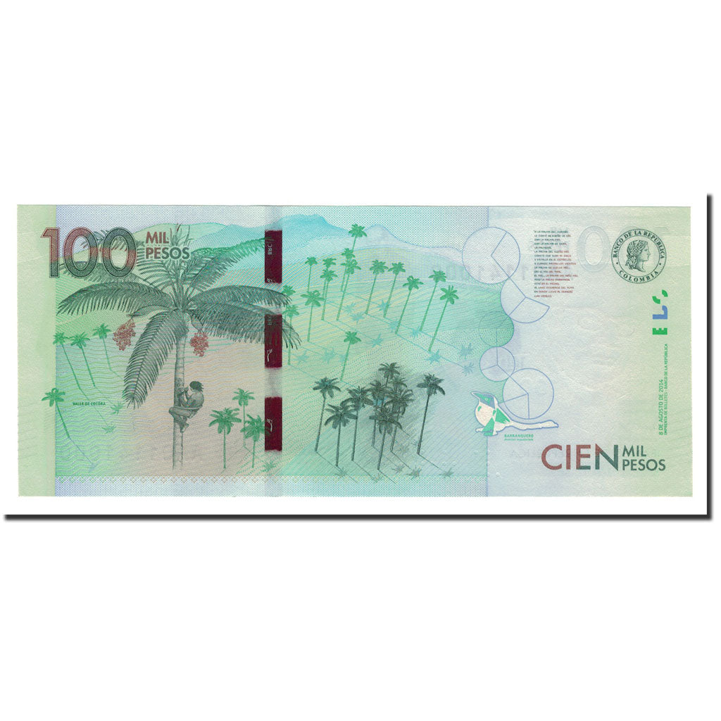 Geldschein, Kolumbien, 100 000 Pesos, 2016, 2014-08-08, KM:463, UNZ