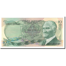 Banknote, Turkey, 10 Lira, 1970, KM:186, UNC(65-70)