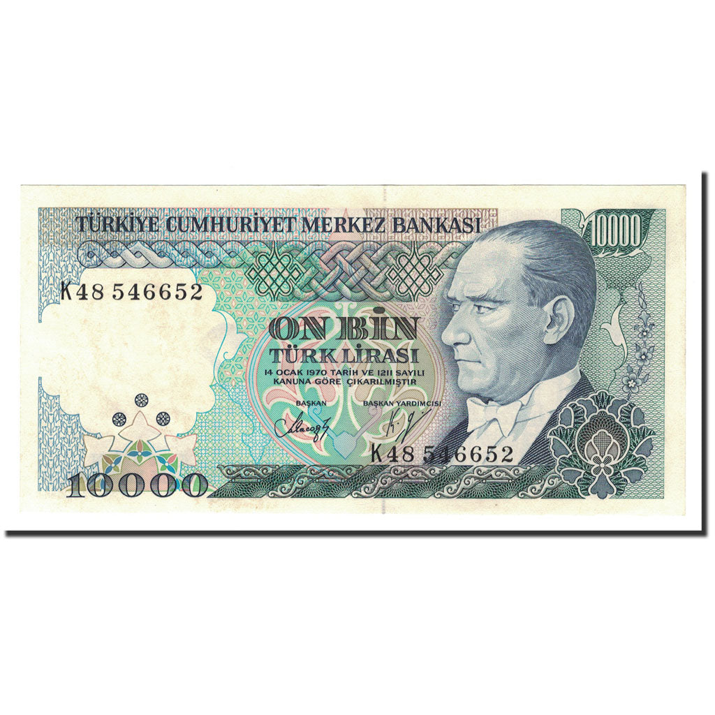 Banknote, Turkey, 10,000 Lira, 1970, 1989, KM:200, UNC(64)