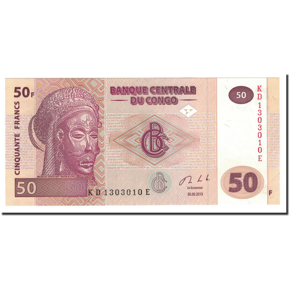 Banknot, Republika Demokratyczna Konga, 50 Francs, 2013, 2013-06-30, UNC(65-70)