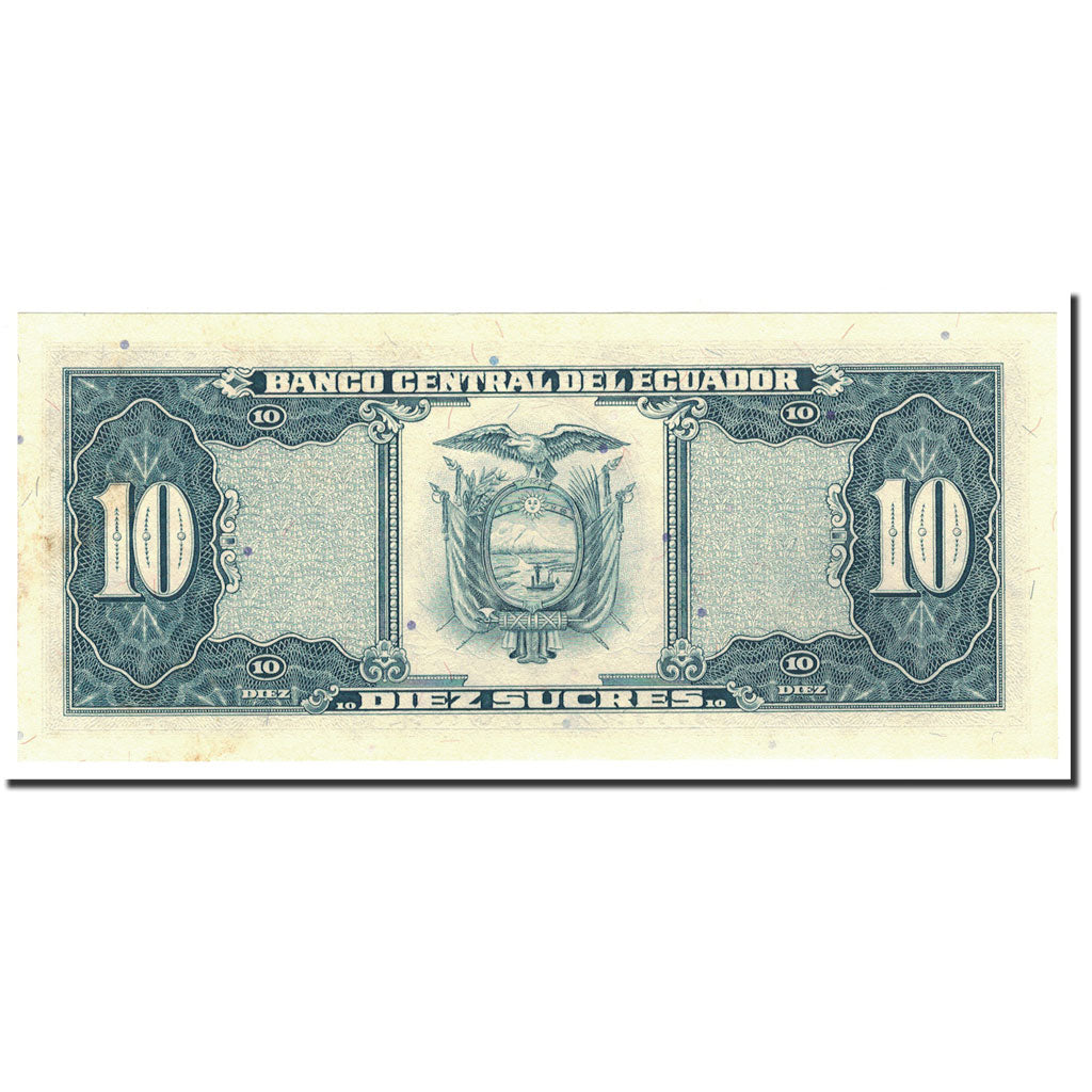Banknote, Ecuador, 10 Sucres, 1988, 1988-11-22, KM:121, UNC(65-70)